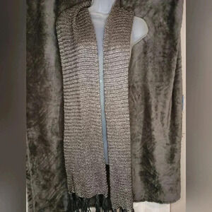 2/$30 H&M gray silver metallic color scarf (#905)